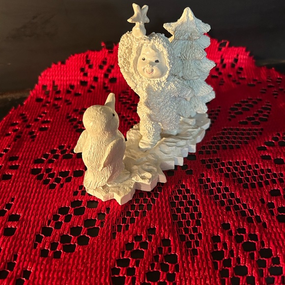 Vintage Adorable Snow Baby Figurine with Penguin - Picture 1 of 5